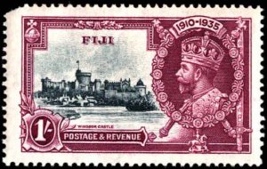 Fiji #110-113, Complete Set(4), 1935, Royalty, Hinged, #113 Has Rounded Corner