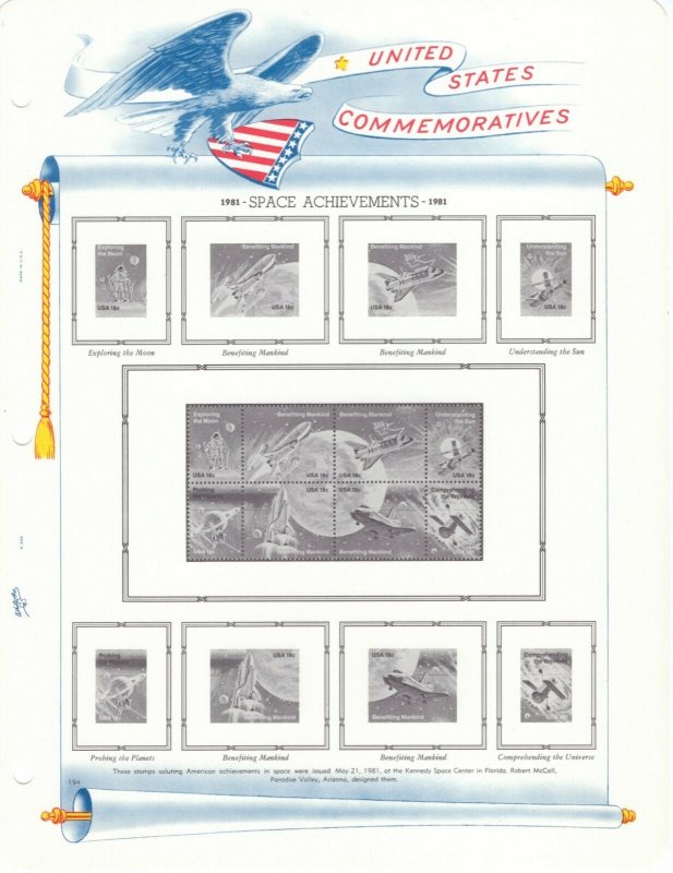 White Ace United States 1981 Stamp Album Pages 193 to 199