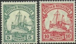 1914-19 NEW GUINEA, GERMAN COLONIES, KAISER’S YACHT, GERMANY (MI. 21 - 22) 