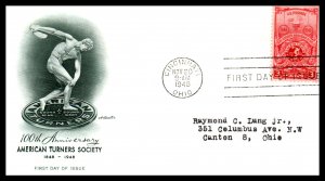 US 979 American Turners Artmaster Typed FDC