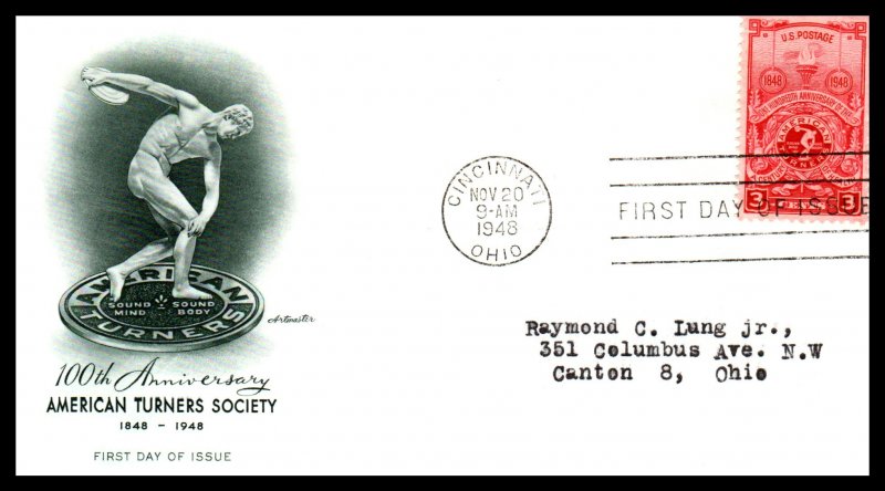 US 979 American Turners Artmaster Typed FDC