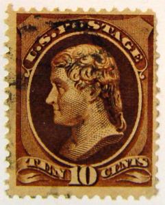 D108 US 209 10c Jefferson Lt Cancel U cv $18.00