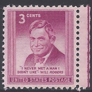 # 975 3c Will Rodgers 1948 Mint NH