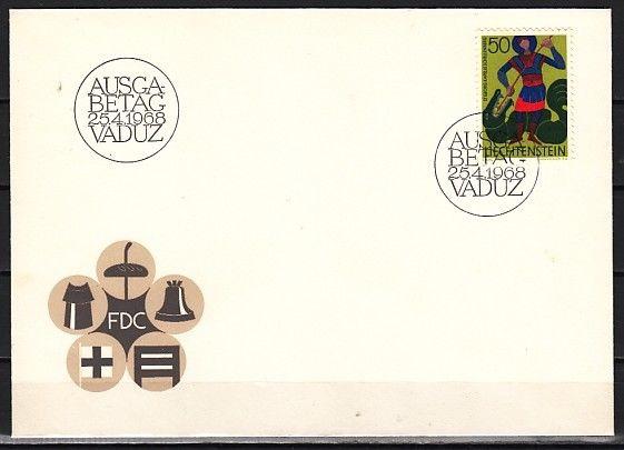 Liechtenstein, Scott cat. 434. St. George value. Patron Saint.. First day cover.