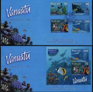 Vanuatu 693-6a on FDC's - Diving, Fish, Shipwrecks