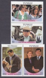 1986 Tuvalu 377-380Paar Princess Diana and Sarah Ferguson 5,00 €