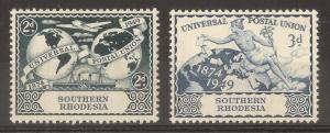 Southern Rhodesia 1949 UPU Set Mint