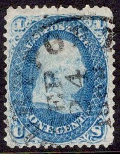 US Stamp #63 1c Franklin USED SCV $45