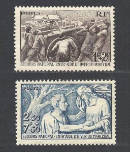 France 1941 Surtax for Petain's Relief Fund (2v Cpt) MNH CV$14