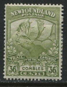 Newfoundland 1919 Trail of the Caribou 36 cents mint o.g. hinged 