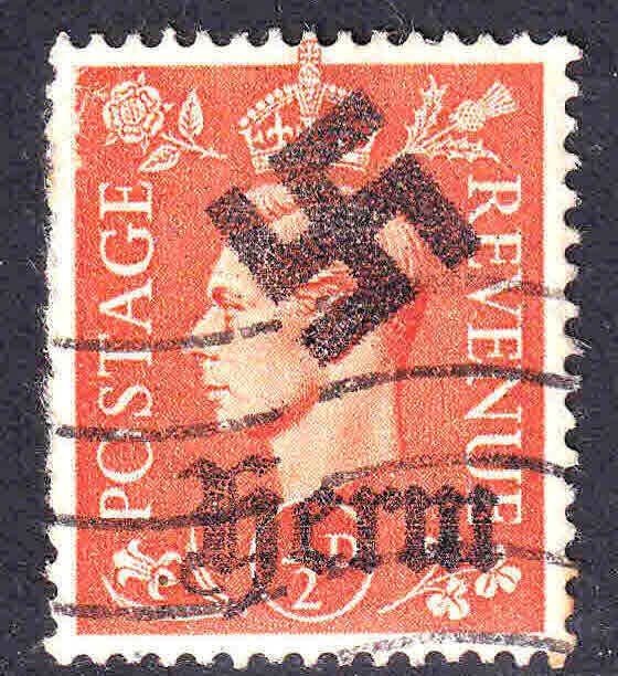 GREAT BRITAIN 1/2p ORANGE HERM OVERPRINT USED VF 