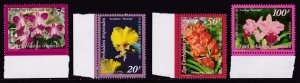 French Polynesia 1998 ORCHIDS Complete (4) Shiny Raised Effect VF/NH(**)