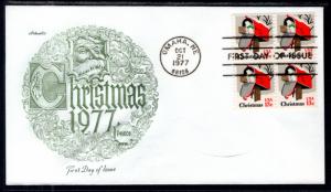 US 1730 Christmas Mailbox Block of Four Artmaster U/A FDC