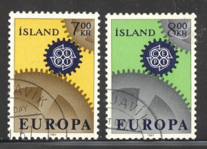 Iceland Scott 389-90 UNH - 1967 EUROPA Issue - SCV $2.00