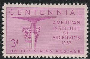 US 1089 American Institute of Architects 3c single MNH 1957