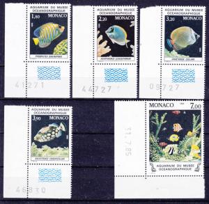 Monaco 1481-85 MNH 1985 Fish with Plate Numbers