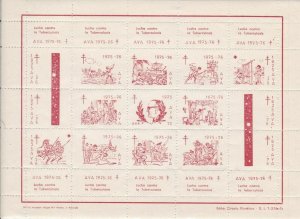 Spain A. V. A. 1975-76 Anti Tuberculosis Mint Never Hinged Stamps Sheet Rf 33369 