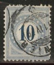 Switzerland Scott J6 used  1878 postage due pulled perfs