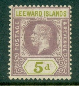 Leeward Is 1921-32 KGV Portrait Wmk. Multiple Crown & Script CA 5d MLH