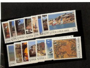 Cyprus, Postage Stamp, #640-654 Mint NH, 1986 Landscapes