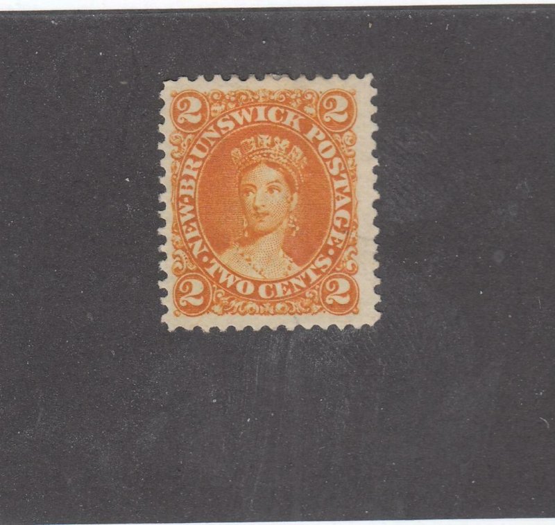 NEW BRUNSWICK # 7b VF-MNG 2cts 1863 QN VICTORIA /ORANGE /CENTS ISSUE-#02 CV $30