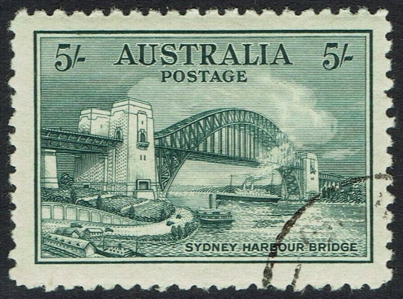 AUSTRALIA 1932 HARBOUR BRIDGE 5/- CTO WITH GUM 