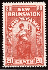 NBL14, 20c, MNHOG, DEX, New Brunswick Law, 1940, Canada, Revenue  Stamp