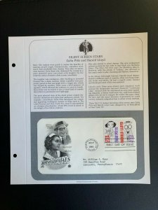 silent screen star stamp FDC with introduction pages