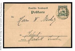 German Colonies MARSHALL IS Stationery Card *JALUIT* CDS Scarce Origin 1911 F285