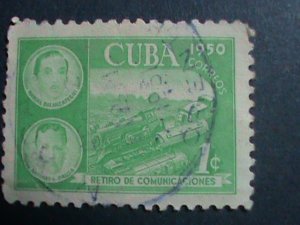 ​CUBA- 1950 SC#452-4 OVER 70 YEARS OLD-MANUEL BALANZALAGUI USED STAMP SET-VF