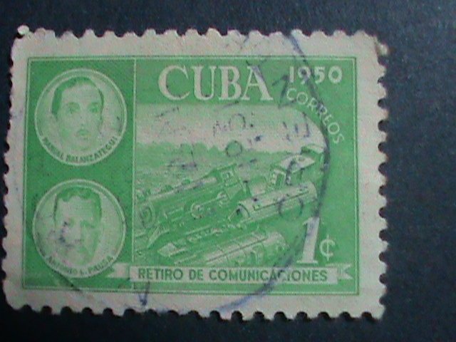 ​CUBA- 1950 SC#452-4 OVER 70 YEARS OLD-MANUEL BALANZALAGUI USED STAMP SET-VF
