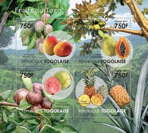 TOGO - 2011 - Fruits of Togo - Perf 4v Sheet - Mint Never Hinged