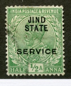 India- Convention States, Jhind, Scott #o26, Used