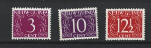 NETHERLANDS NEW GUINEA Scott #4;8;9 Mint  Numeral stamps 2019 CV $5.25