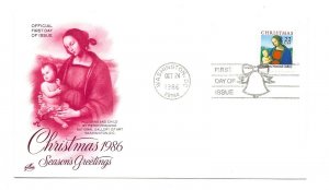 2244 Christmas 1986,  Madonna, ArtCraft, FDC