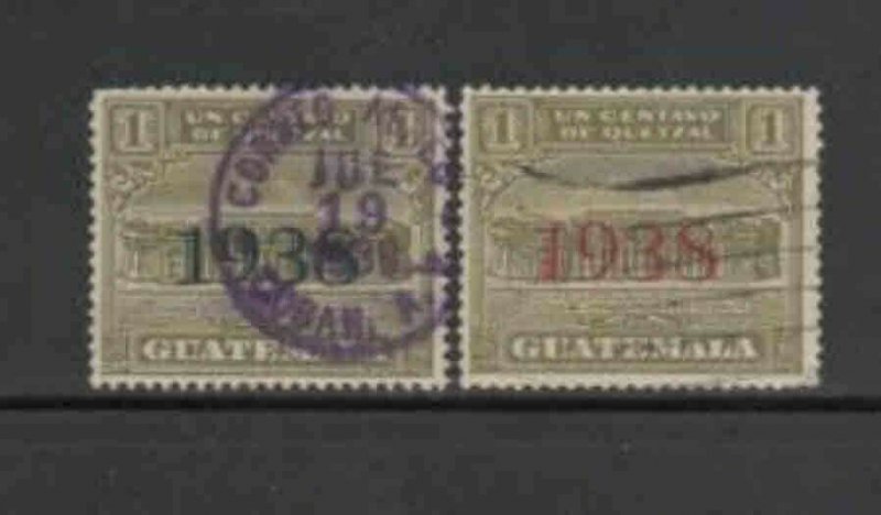 GUATEMALA #RA8-RA9 1938 POSTAL TAX F-VF USED