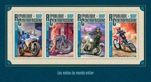 C A R - 2016 - Motorcycles - Perf 4v Sheet - Mint Never Hinged