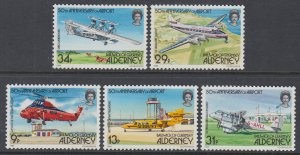 Alderney 18-22 Airplanes MNH VF