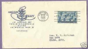 935   NAVY 3c 1945, HOUSE OF FARNAM(M41)  FIRST DAY COVER...