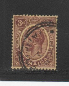 JAMAICA #65  1912  3p  KING GEORGE V    F-VF  USED  b