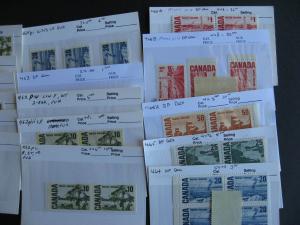 Canada centennial stock of 525 stamps in 94 sales cards all MNH?