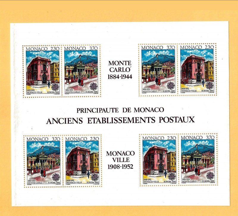 MONACO Sc 1717 NH MINISHEET of 1990 - EUROPA. SC$27.50