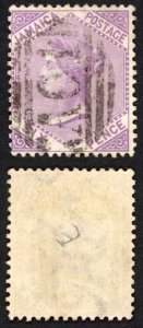 Jamaica SG12 6d Mauve Wmk CC Kingston Type E Pmk