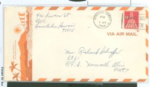 US CT2 Correspondence Honolulu Hawaii to Nowalk OH Apr 6 1968