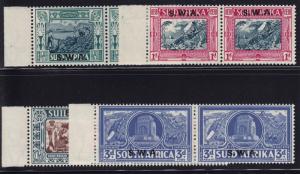 SW Africa Scott # B5 - B8 pairs VF OG  hinged nice color cv $ 125 ! see pic !