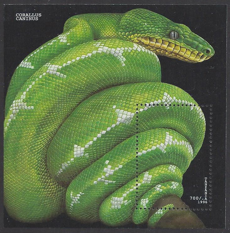 Tanzania, #1471-78 mint set, snakes, issued 1996