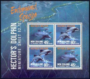 New Zealand Sc# B140a MNH Souvenir Sheet 1991 Hector's Dolphin