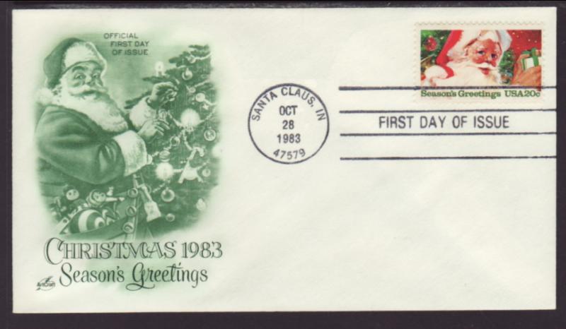 US Christmas Santa 1983 Artcraft U/A FDC BIN