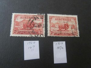 Australia 1934 Sc 147,147a FU