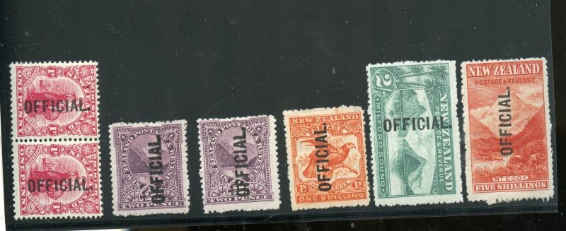 NEW ZEALAND OFFICIALS PART SET SCOTT#O23//O30  2dTWO DIF'T SHADES MINT  HINGED 